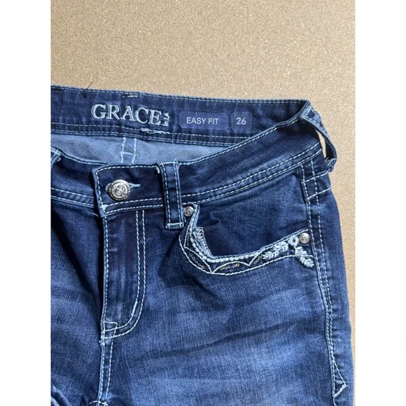 Grace In LA Easy Fit Embellished Dream Catcher Bootcut Jeans Size 26 $120 - Picture 5 of 8